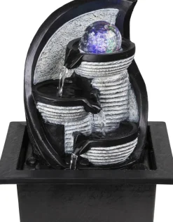GLOBO Zimmerbrunnen ALBERT 93022 grau Kunststoff B/H/L: ca. 18x26x21 cm