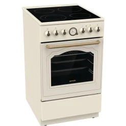 Gorenje Retro-Standherd 50cm mit Glaskeramikkochfeld GECS5B70CLI creme B/H/T: ca. 50x85x59,4 cm