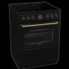 Gorenje Retro-Standherd 60cm mit Glaskeramikkochfeld GECS6B70CLB schwarz B/H/T: ca. 60x85x60 cm