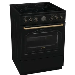 Gorenje Retro-Standherd 60cm mit Glaskeramikkochfeld GECS6B70CLB schwarz B/H/T: ca. 60x85x60 cm
