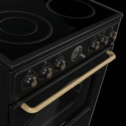 Gorenje Retro-Standherd 60cm mit Glaskeramikkochfeld GECS6B70CLB schwarz B/H/T: ca. 60x85x60 cm