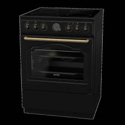 Gorenje Retro-Standherd 60cm mit Glaskeramikkochfeld GECS6B70CLB schwarz B/H/T: ca. 60x85x60 cm