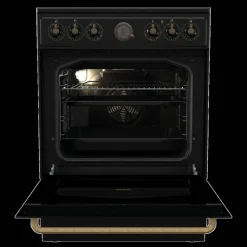 Gorenje Retro-Standherd 60cm mit Glaskeramikkochfeld GECS6B70CLB schwarz B/H/T: ca. 60x85x60 cm