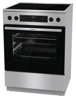Gorenje Standherd 60cm mit Glaskeramikkochfeld GECS6C70XPA Edelstahloptik B/H/T: ca. 60x85x60 cm