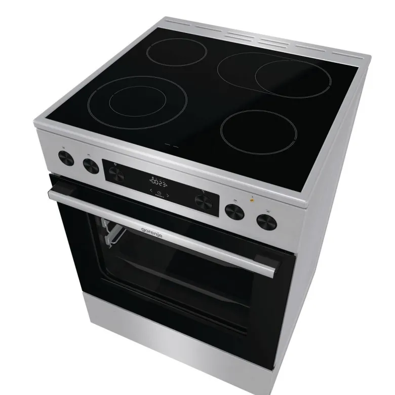 Gorenje Standherd 60cm mit Glaskeramikkochfeld GECS6C70XPA Edelstahloptik B/H/T: ca. 60x85x60 cm