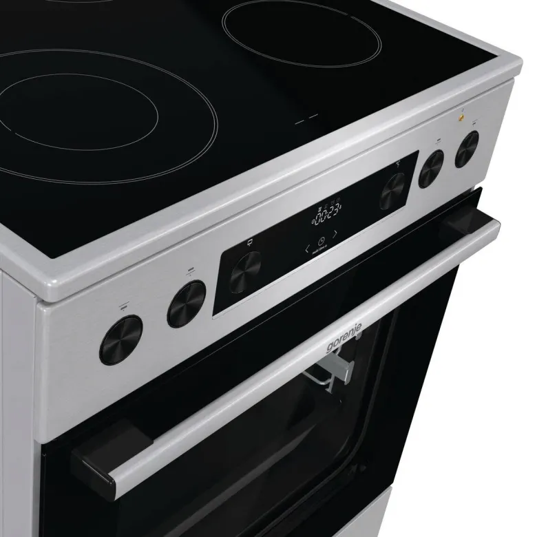 Gorenje Standherd 60cm mit Glaskeramikkochfeld GECS6C70XPA Edelstahloptik B/H/T: ca. 60x85x60 cm