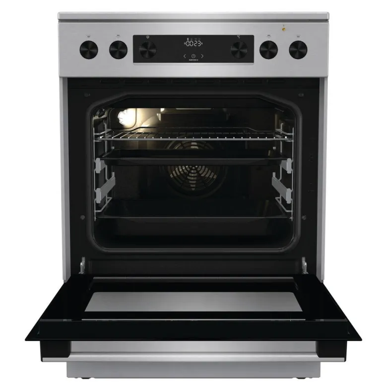 Gorenje Standherd 60cm mit Glaskeramikkochfeld GECS6C70XPA Edelstahloptik B/H/T: ca. 60x85x60 cm