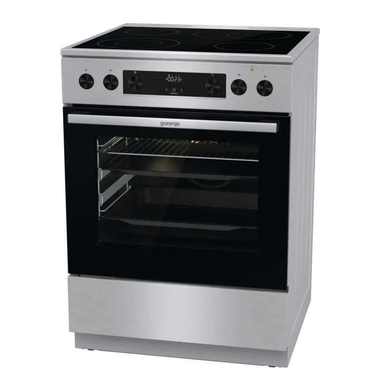 Gorenje Standherd 60cm mit Glaskeramikkochfeld GECS6C70XPA Edelstahloptik B/H/T: ca. 60x85x60 cm
