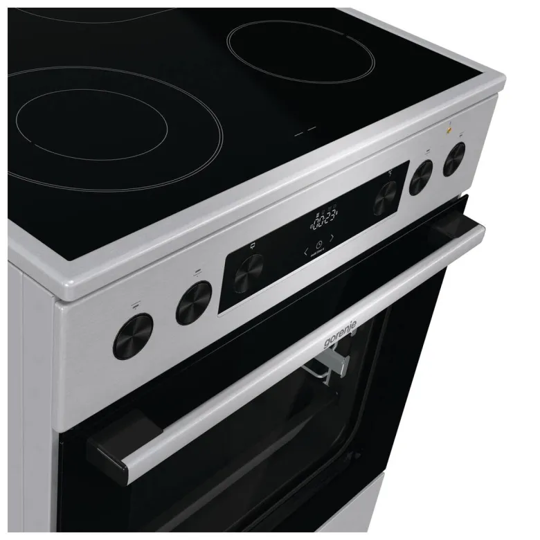 Gorenje Standherd 60cm mit Glaskeramikkochfeld GECS6C70XPA Edelstahloptik B/H/T: ca. 60x85x60 cm