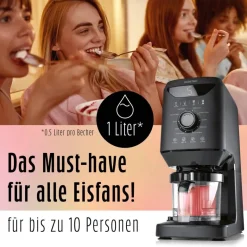 GOURMETmaxx Eismaschine 19370 schwarz Kunststoff B/H/L: ca. 21,5x45x48,5 cm