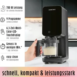 GOURMETmaxx Eismaschine 19769 schwarz Kunststoff B/H/L: ca. 26x40,5x119 cm