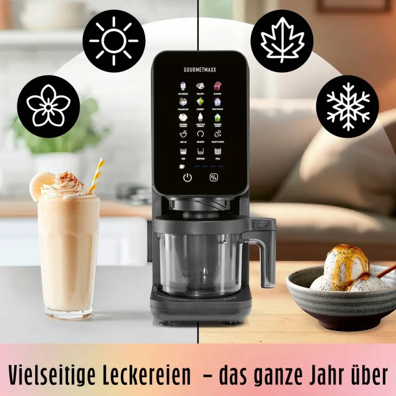 GOURMETmaxx Eismaschine 19769 schwarz Kunststoff B/H/L: ca. 26x40,5x119 cm