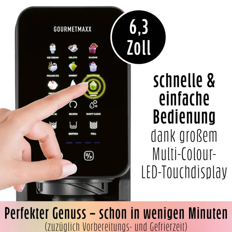 GOURMETmaxx Eismaschine 19769 schwarz Kunststoff B/H/L: ca. 26x40,5x119 cm