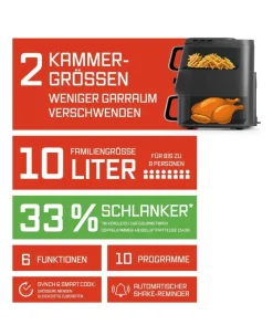 GOURMETmaxx Heißluftfritteuse 16404 schwarz Metall B/H/L: ca. 28,4x40x43 cm ca. 3,5 l