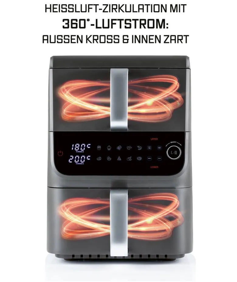 GOURMETmaxx Heißluftfritteuse 16404 schwarz Metall B/H/L: ca. 28,4x40x43 cm ca. 3,5 l