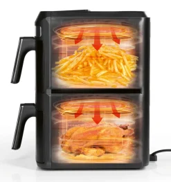 GOURMETmaxx Heißluftfritteuse 16439 schwarz Kunststoff B/H/L: ca. 28,2x42,3x40,8 cm ca. 6 l