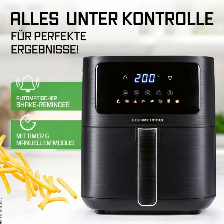 GOURMETmaxx Heißluftfritteuse 16394 schwarz Kunststoff B/H/L: ca. 26x29,5x36 cm ca. 4,5 l