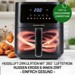 GOURMETmaxx Heißluftfritteuse 16394 schwarz Kunststoff B/H/L: ca. 26x29,5x36 cm ca. 4,5 l