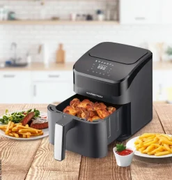 GOURMETmaxx Heißluftfritteuse schwarz Metall B/H/L: ca. 24x28,6x34,9 cm ca. 4 l