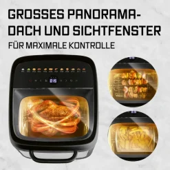 GOURMETmaxx Heißluftfritteuse 16409 schwarz Metall B/H/L: ca. 33,7x35,5x44,6 cm ca. 12,5 l