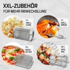 GOURMETmaxx Heißluftfritteuse 16409 schwarz Metall B/H/L: ca. 33,7x35,5x44,6 cm ca. 12,5 l