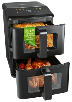 GOURMETmaxx Heißluftfritteuse 19129 schwarz Metall B/H/L: ca. 25,5x39,8x45,2 cm ca. 10 l