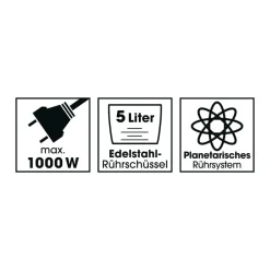 GOURMETmaxx Küchenmaschine schwarz Edelstahl B/H/L: ca. 26x38x41 cm
