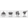 GOURMETmaxx Reiskocher schwarz silber B/H/L: ca. 23,6x25,2x23,2 cm