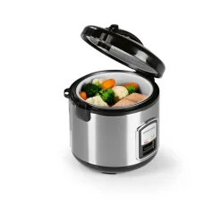 GOURMETmaxx Reiskocher schwarz silber B/H/L: ca. 23,6x25,2x23,2 cm