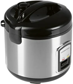 GOURMETmaxx Reiskocher schwarz silber B/H/L: ca. 23,6x25,2x23,2 cm