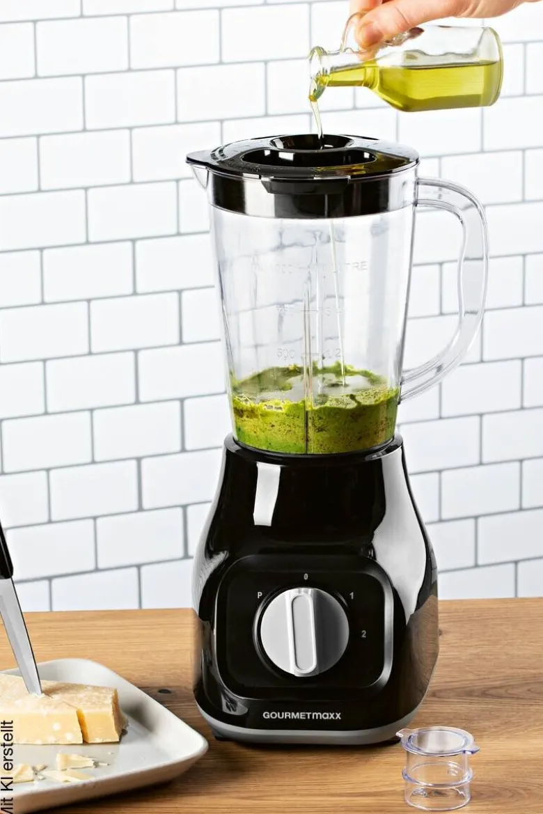 GOURMETmaxx Standmixer schwarz Edelstahl B/H/L: ca. 17,5x37,5x21 cm