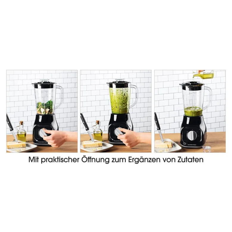 GOURMETmaxx Standmixer schwarz Edelstahl B/H/L: ca. 17,5x37,5x21 cm