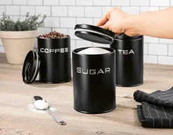 GOURMETmaxx Vorratsdosenset schwarz B/H/L: ca. 18x23x34 cm