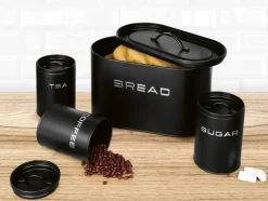 GOURMETmaxx Vorratsdosenset schwarz B/H/L: ca. 18x23x34 cm