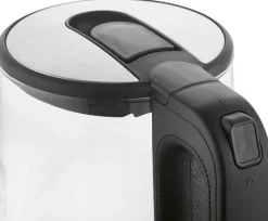 GOURMETmaxx Wasserkocher schwarz silber Glas Edelstahl B/H/L: ca. 15x24x21 cm ca. 1,7 l