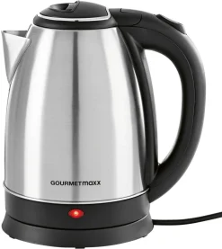 GOURMETmaxx Wasserkocher 13704 schwarz silber Kunststoff Edelstahl B/H/L: ca. 16x24x21 cm ca. 1,8 l