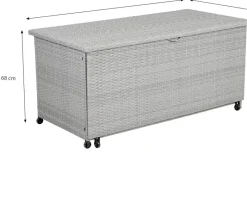 Greemotion Auflagenbox zum Ausziehen grau Stahl B/H/L: ca. 142x68x72 cm