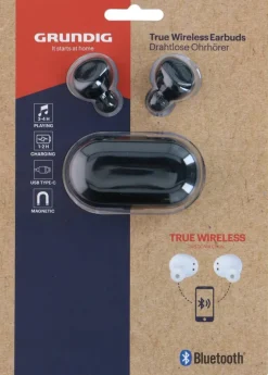 Grundig Bluetooth-Kopfhörer weiß schwarz B/H/L: ca. 3,5x7x2,8 cm