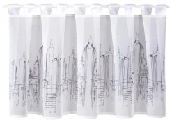 Happy Home Scheibengardine Skyline grau B/L: ca. 150x50 cm