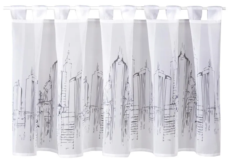 Happy Home Scheibengardine Skyline grau B/L: ca. 150x50 cm