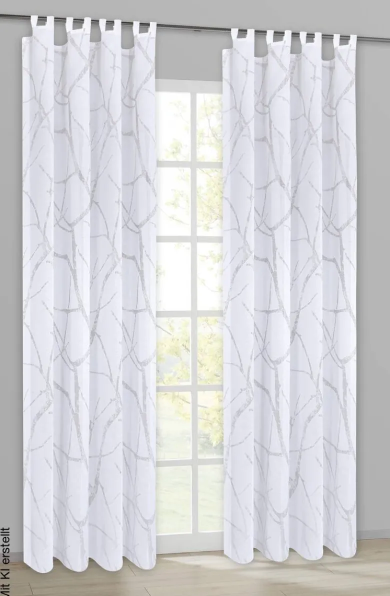 Happy Home Schlaufenvorhang Wood weiß B/L: ca. 140x245 cm