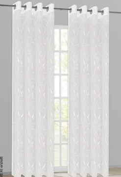 Happy Home Ösenvorhang Blümchen weiß B/L: ca. 140x245 cm