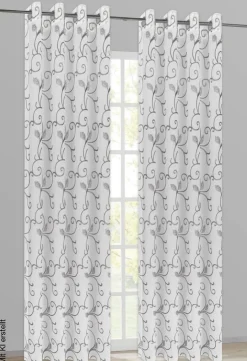 Happy Home Ösenvorhang Ranke weiß B/L: ca. 140x245 cm