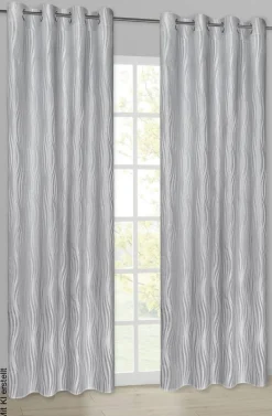 Happy Home Ösenvorhang Wellen silber B/L: ca. 145x245 cm