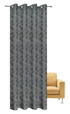 Happy Home Verdunklungsvorhang Gingko grau B/L: ca. 140x245 cm