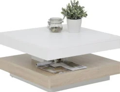Hela Couchtisch ANDY weiß Eiche Sonoma Holzwerkstoff Holzwerkstoff B/H/T: ca. 67x35x67 cm