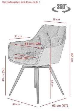 Hela Sessel FLORENTINA S anthrazit Velourstoff B/H/T: ca. 56x82x63 cm