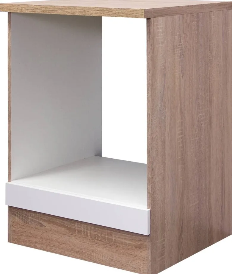 Herdumbauschrank Samoa weiß Eiche Nachbildung B/H/T: ca. 60x85x60 cm