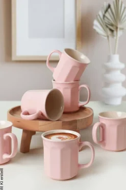 HermiaConcept Kaffeebecher 6-tlg. rosa Keramik 6 tlg.