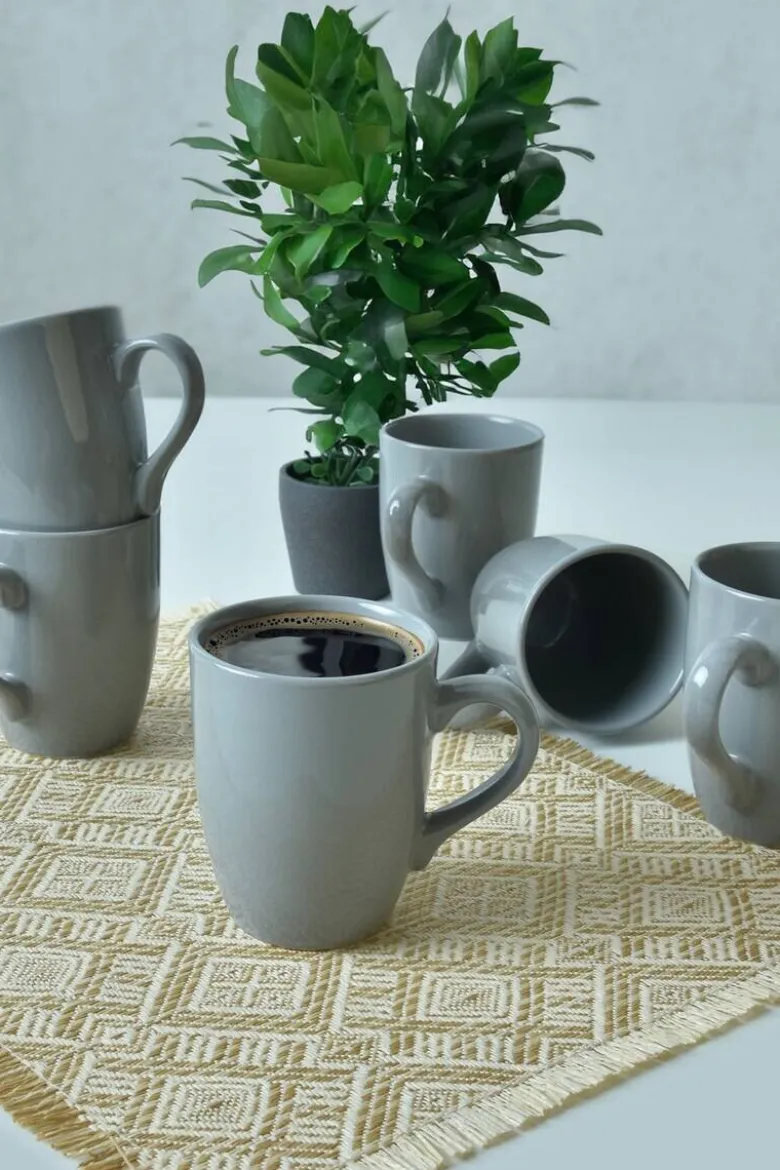 HermiaConcept Tassenset Yucca 6-tlg. grau Keramik